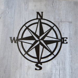 "True North" Nautical Compass Metal Wall Art