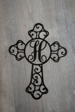 Load image into Gallery viewer, &quot;Old Rugged Cross&quot; Custom Initial Metal Art Sign
