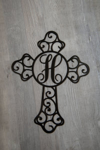 "Old Rugged Cross" Custom Initial Metal Art Sign
