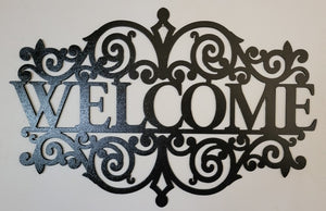 "Ornate" Metal Art Welcome Sign